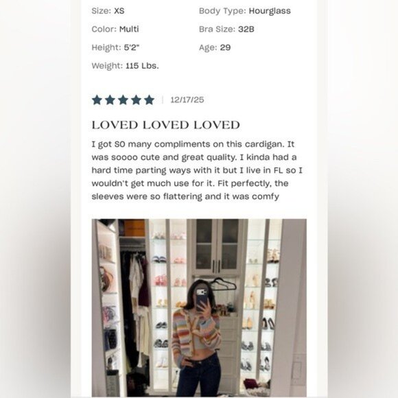 NWT Size S -Anthropologie Ribbed Cardigan Sweater Assorted Stripe (NWT US$ 158) - Picture 2 of 16